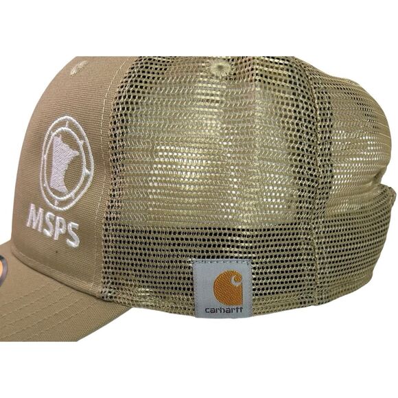 Carhartt Men's MSPS Rugged Flex Mesh-Back Logo Patch Snapback Tan Cap Hat - Picture 13 of 13